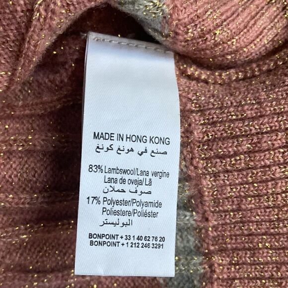 Bonpoint NWOT Girls Cable Knit Pullover Sweater with Gold Metallic Thread. - Picture 7 of 7